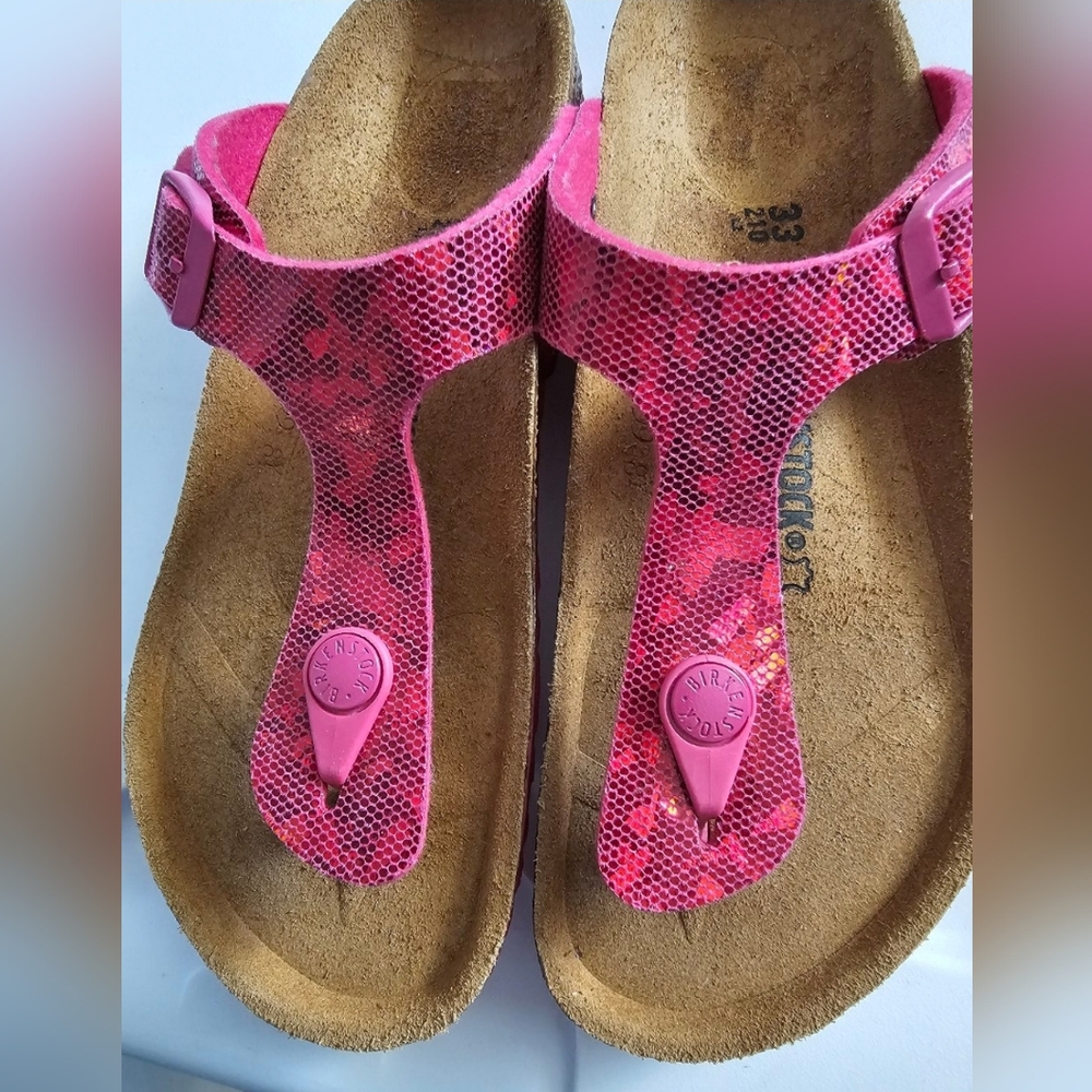 Birkenstock Kids Glittery Pink Sandals
